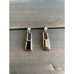 Vintage Silver Classy Zipper Pull Look Fashion Dangle Earrings (D6)